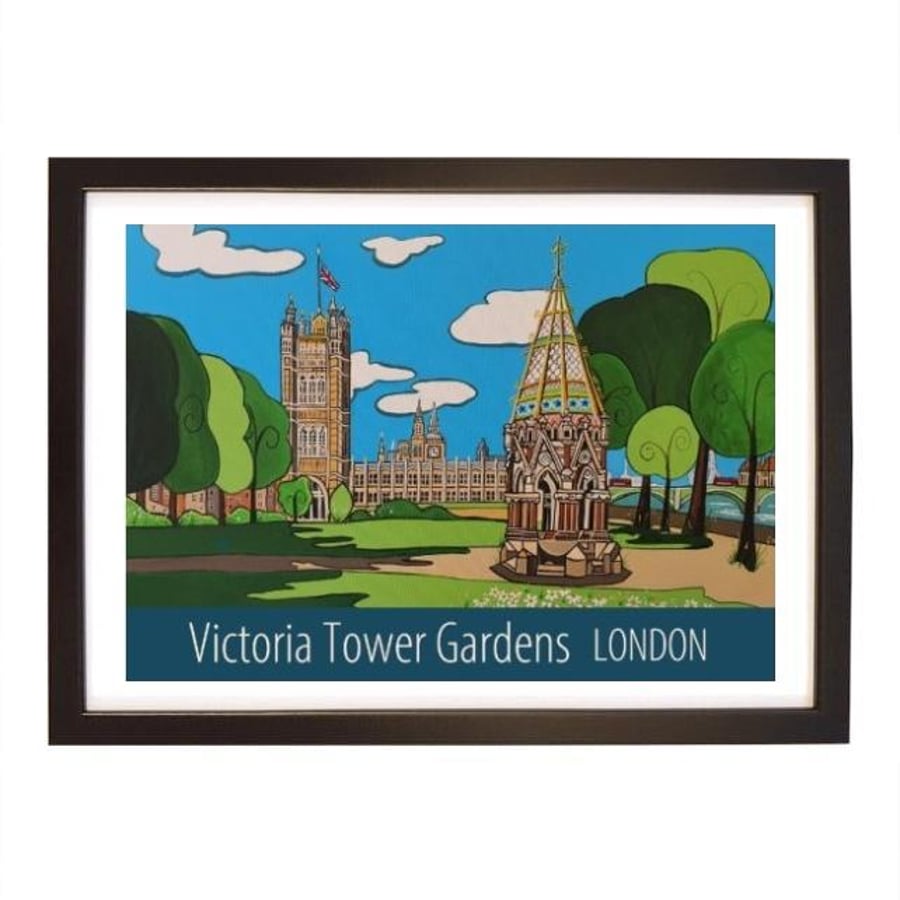 Victoria Tower Gardens travel poster print by Susie West