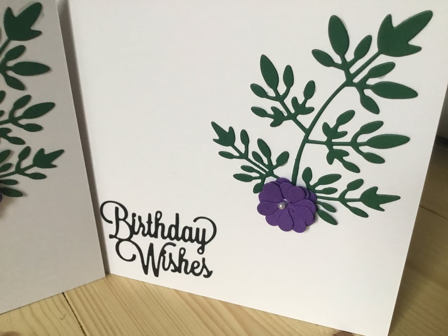 A pretty handmade flower Birthday card. CC310