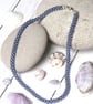 Cobalt Blue and Silver Beaded Necklace