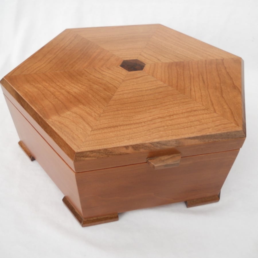 Hexagonal Jewellery Box  (Cherry & Walnut)