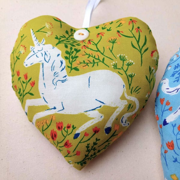 Unicorn Heart - Hanging decoration gift, Reversible to fairy print