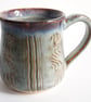 Blue Textured Mug - Hand Thrown Stoneware Ceramic Mug - Image 1