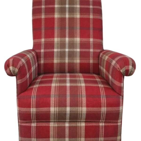 Porter & Stone Balmoral Check Fabric Adult Chair Tartan Red Scotland Small