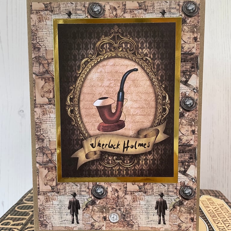 Library - Greeting Card - Sherlock Holmes by Carolee Crafts  PB11 - 0029