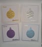 Set of 4 Christmas Bauble Cards – Gold, Silver, Purple, Blue - 5x5 Inch Square - Image 1