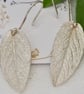 Wise Old Sage - PMC & Sterling Silver sage leaf dropper earrings  - Image 1