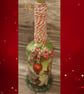Hand Painted and Decoupaged Light up Christmas Kittens Bottle - Image 2