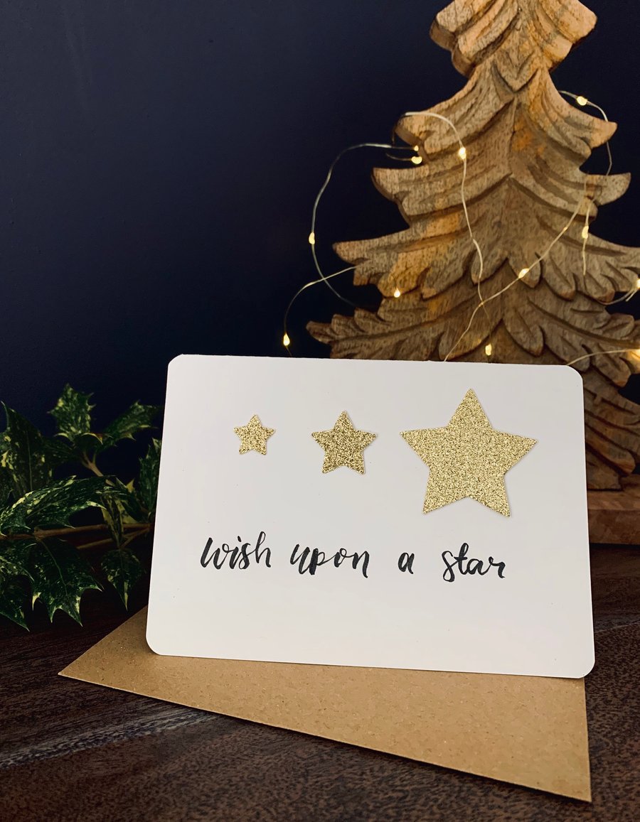 Handmade Christmas Card “Wish Upon a Star”
