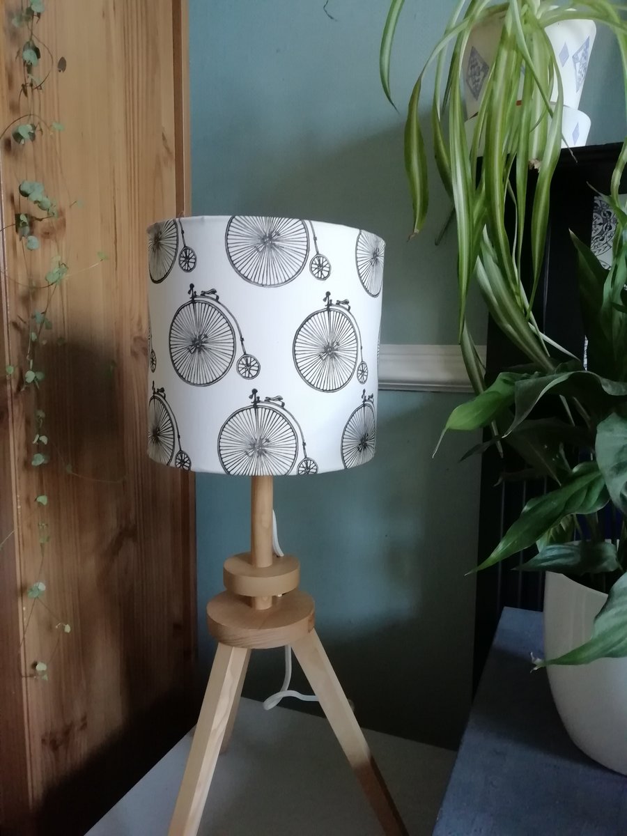 Hand Printed Penny Farthing Lampshade