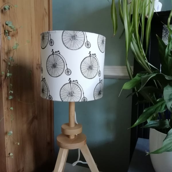 Hand Printed Penny Farthing Lampshade