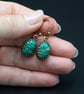 Amazonite and copper gemstone stud earrings, Virgo jewelry - Image 4