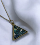 Chrysocolla Brass plated Triangle Worry Stone Necklace - Free Postage - Image 7