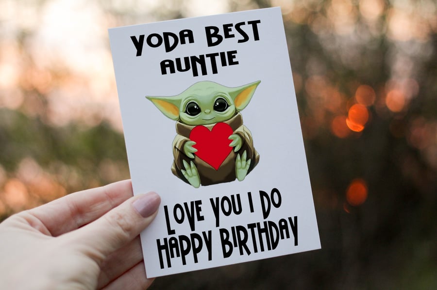 Yoda Best Auntie Birthday Card, Yoda Card for Auntie, Special Auntie Birthday 