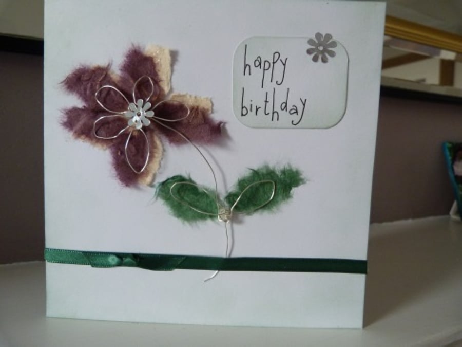 Purple Mulberry Flower Birthday Card