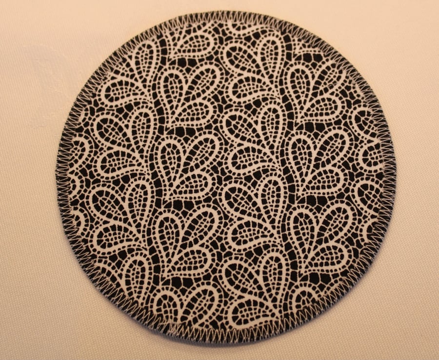 Lace look fabric coaster