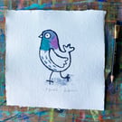 Original screen print Pigeon 1 -by Jo Brown- unframed