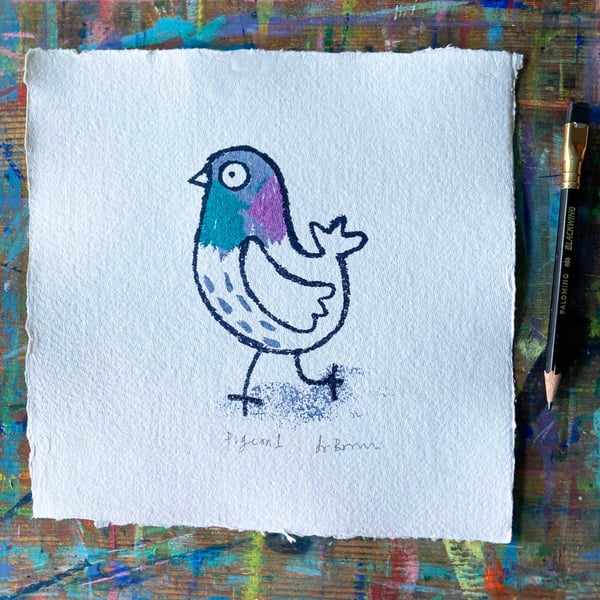 Original screen print Pigeon 1 -by Jo Brown- unframed