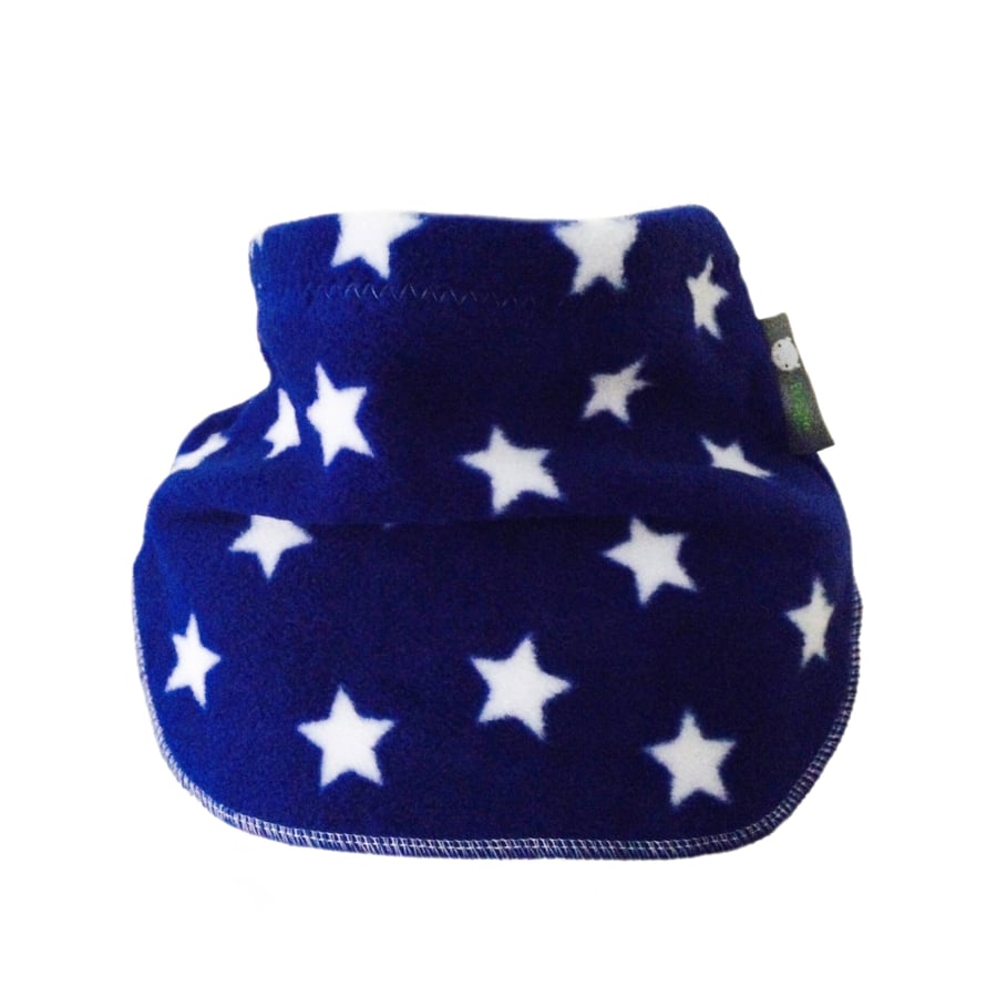 Handmade BLUE STARS Fleece UNISEX NECK WARMER DUDE SNOOD Kids SCARF 0-2 Years