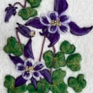 A Hand-Felted Aquilegia Textile Artwork