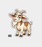 Funny Vinyl Die Cut Sticker For Adults - Cute Posing Goat
