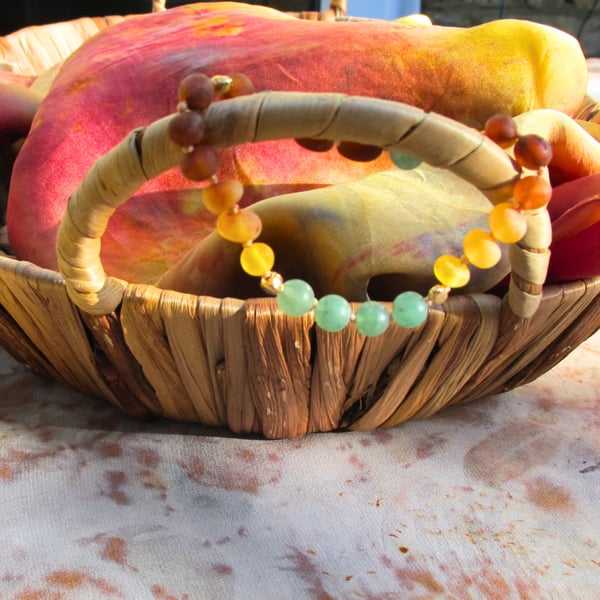 "The Chloe" Bracelet: A Symphony of Baltic Amber and Jade