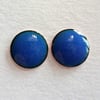 Blue stud earrings in enamelled copper 118