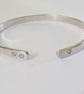Heart Bangle, Recycled Sterling Silver, Hand Stamped - Image 3