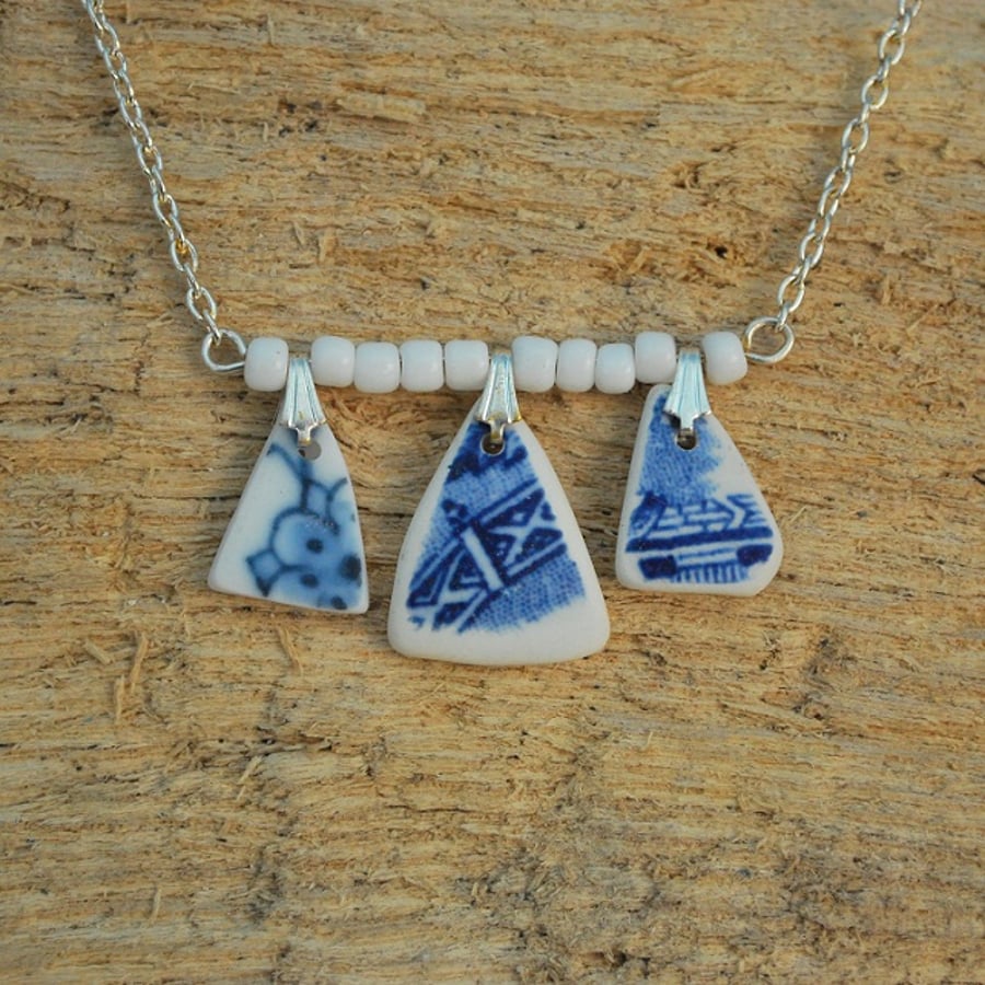 Beach pottery bar pendant