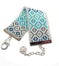 Handmade Miyuki Delica Loomed Bracelet in Blue, Grey & Silver with Frill Edge - Image 2