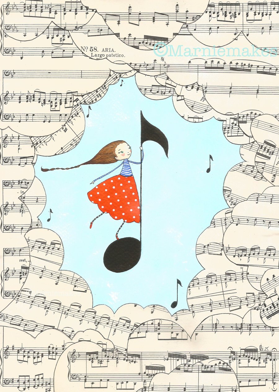 Go Where The Music Takes You - A5 Giclee Print 