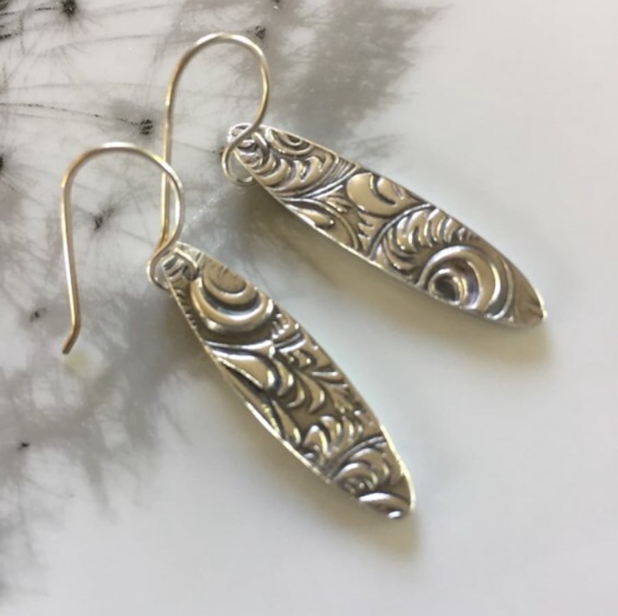 Long silver Earrings, Silver earrings, Earrings