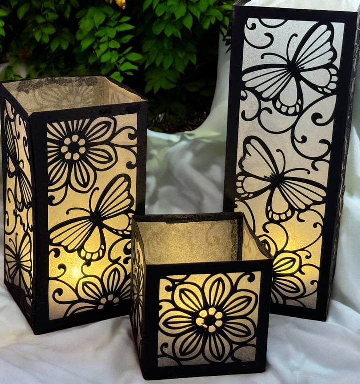 Small Lantern - With With  Battery Operated T Light Option
