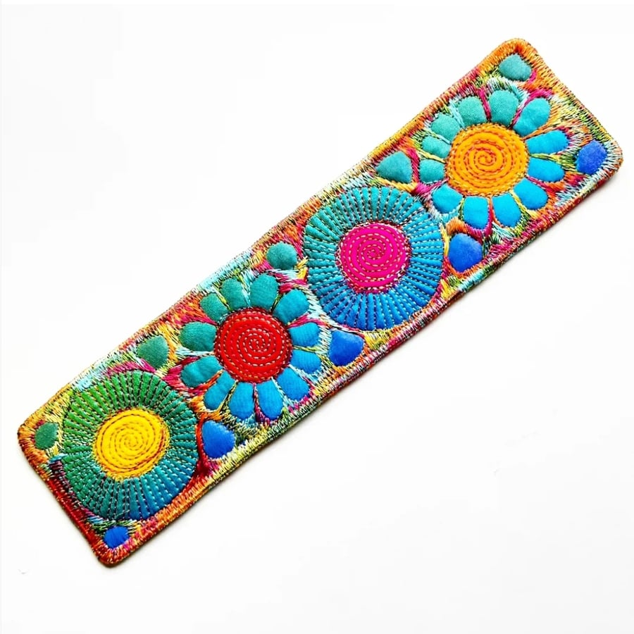 Bookmarks - Textile with Machine Embroidery Bookmark