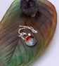 Coral and White Fused Glass French Drop Earrings and Pendant Set - Image 5