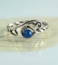 Sterling Silver Twist Ring with Blue Jade Bead - Unique Viking Jewellery - Image 6