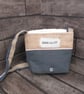 Upcycled Coffee Sack - Mini Shoulder Bag - Grey and pink check - Image 3