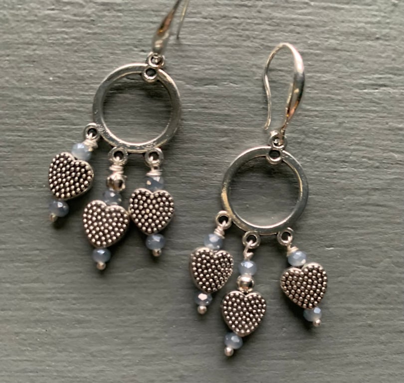 Earrings - charming hearts 