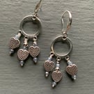 Earrings - charming hearts 