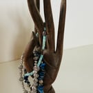 Trio of stacking gemstone beaded bracelets 