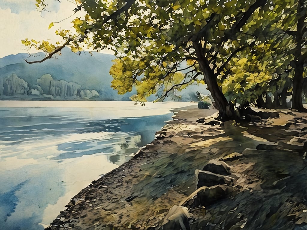 A5 Greeting Card Shore Lake District 