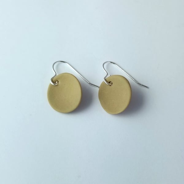 Earrings CHOOSE COLOUR Ceramic Drop Hanging Round Sterling Silver 3 UK Post