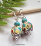 Boho Hand Made Polymer Clay Beads & Howelite Earings. - Image 3