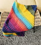 Colourful Square Lap Blanket, Vibrant Crochet Knee Warmer - Image 5