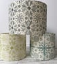 Hand Printed Linen Lampshade in Chartreuse Green - Image 3