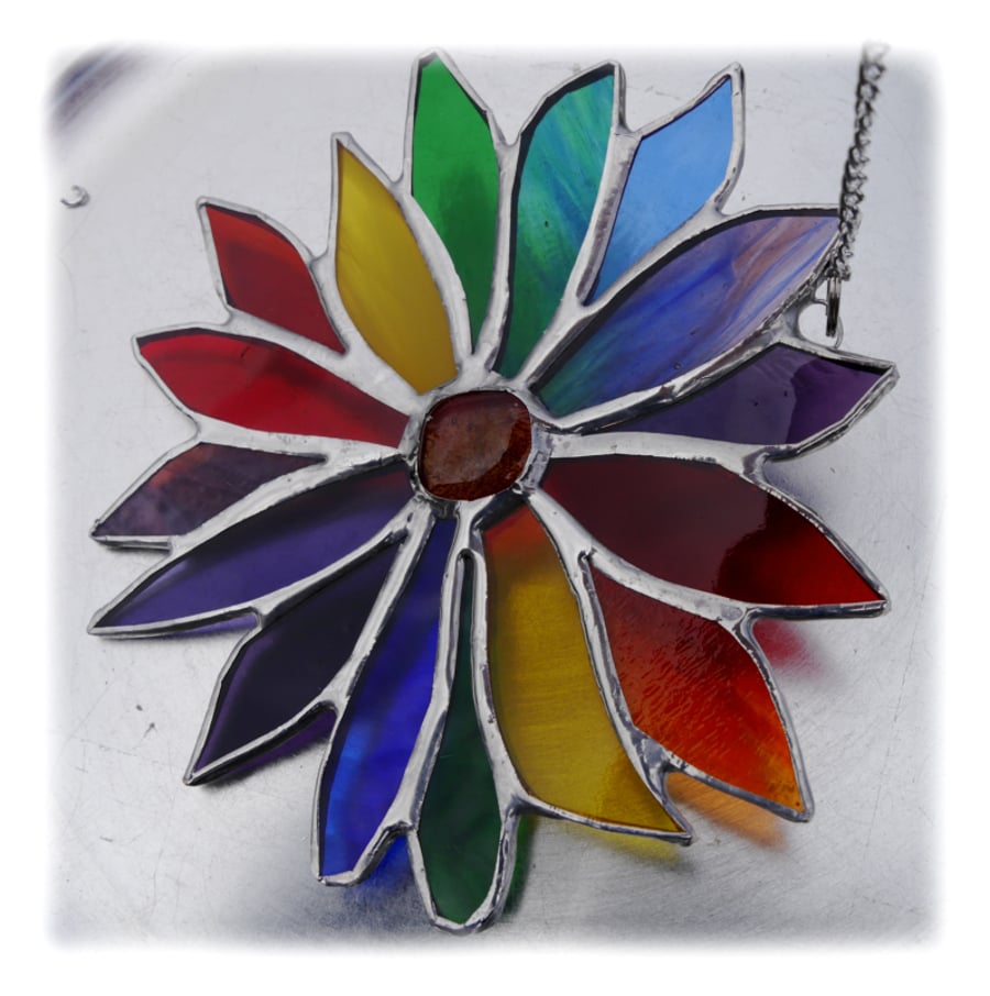 Rainbow Flower Stained Glass Suncatcher 042