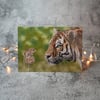 It's a Cat and Mouse Game Tiger and Mouse Blank Card Printed from Original Art