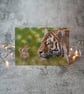 It's a Cat and Mouse Game Tiger and Mouse Blank Card Printed from Original Art