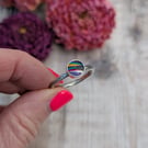 Sterling Silver Sunburst Round Surfite Ring Size P and a Half - JBJ4028