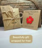 Red Forget Me Not Pin, Handmade Wooden Flower, Bereavement Brooch - Image 5