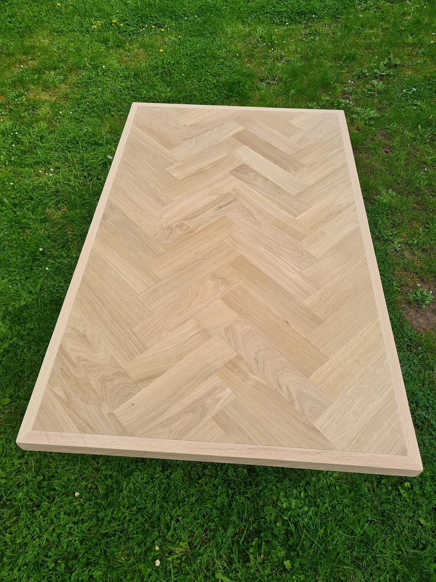 Solid Oak Handmade Parquet Dining Table